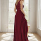 Sexy High-Low Maxi Chiffon Evening Dresses with Sequin Sexy Sparkly