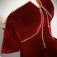 A-Line Velvet Long Prom Dress Off Shoulder