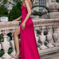 Mermaid Spaghetti Straps Pleated Corset Long Prom Dress With High Slit Sexy Evening Dresses