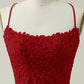 Sheath Spaghetti Straps Short Homecoming Dress with Appliques Sexy