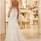 Wedding Dresses V Neck Lace Spaghetti Strap Mordern Sexy Backless Long