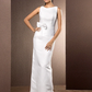 Wedding Dresses Bateau Neck Floor Length Chiffon Sleeveless Pure Color
