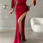 Charming Off The Shoulder Long Formal Prom Dress Elegant Evening Gown Fashion Wedding Guest Party Dress With Slit