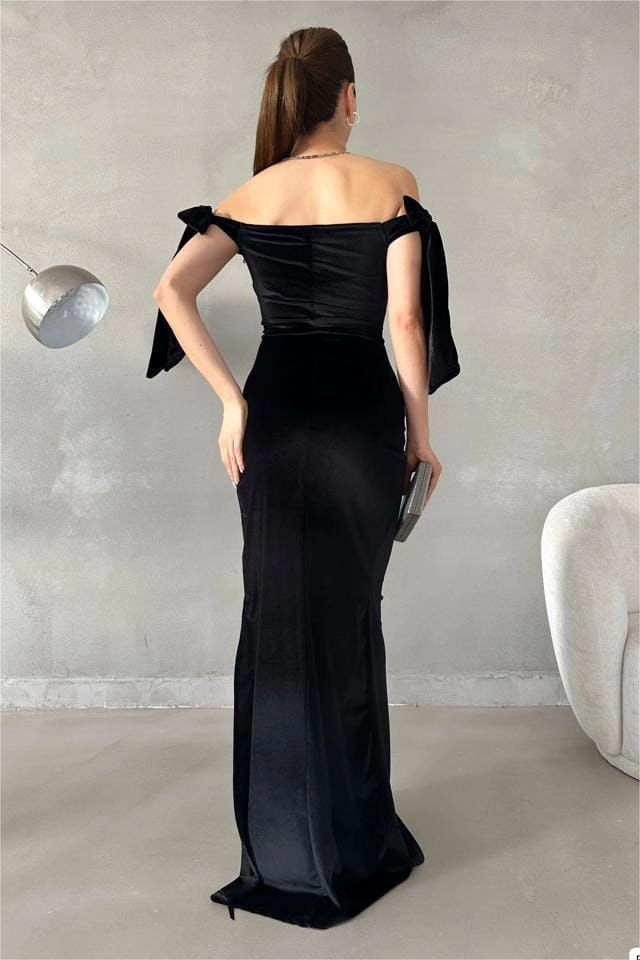 Charming Off The Shoulder Long Formal Prom Dress Elegant Evening Gown Fashion Wedding Guest Party Dress With Slit