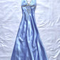Charming A Line Halter Satin Beads Long Formal Prom Dress Elegant Evening Gown Vintage Wedding Guest Party Dress