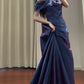 Charming Off-the-shoulder A-Line Long Formal Prom Dress Elegant Evening Gown Pretty Wedding Guest Party Dress