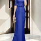 Sheath/column hallucination collar to floor length mother of the bride dress Beautiful