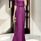 Sheath/column hallucination collar to floor length mother of the bride dress Beautiful