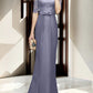 Sheath/column hallucination collar to floor length mother of the bride dress Beautiful