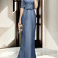 Sheath/column hallucination collar to floor length mother of the bride dress Beautiful