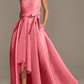 A-line/Princess collar sleeveless pleated lace mother of the bride dress Evening Dresses With Bow