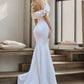 Off the Shoulder A Line Mermaid Maxi Evening Gown Sexy Party Dress