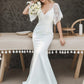 Sexy V Neck Maxi Bodycon Evening Dress with Flare Sleeves Sexy