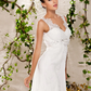 Wedding Dresses V Neck Chapel Train Lace Sleeveless Long Pure Color