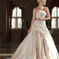 A-Line Wedding Dresses Strapless Cathedral Train Taffeta Beaded Lace Strapless Glamorous Plus Size with Beading Lace Insert