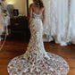 Mermaid Neckline Lace Wedding Dress V-neck Sexy Long