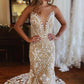Mermaid Neckline Lace Wedding Dress V-neck Sexy Long