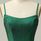 Dark Green Spaghetti Straps Corset back Prom Dress With Split