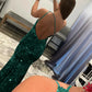 Coral Sequins One Shoulder Mermaid Long Prom Dress Sparkly Evening Dresses