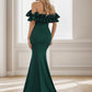 Off the Shoulder A Line Mermaid Maxi Evening Gown Sexy Party Dress