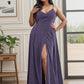 Plus Size Spaghetti Strap Shiny Formal Evening Dress for Wedding Sexy