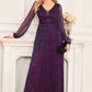 Sparkly Dark Purple Tulle Long Prom Dress Sexy Evening Dresses