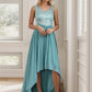 Sexy High-Low Maxi Chiffon Evening Dresses with Sequin Sexy Sparkly
