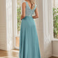 Sexy High-Low Maxi Chiffon Evening Dresses with Sequin Sexy Sparkly