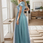 Shiny Sequin Bodice Off the Shoulder Maxi Tulle Evening Dress Sparkly