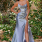 Sheath/Column Strapless Floor-Length Long Dresses With Split Side Sexy