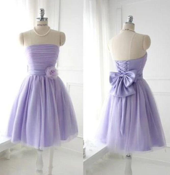 Xiaopinwu Sweet A Line Short Prom Dress With Bow Lovely Homecoming Dress Cute Birthday Party Dress