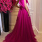 Elegant One Shoulder Sweetheart Long Pleated Tulle Boned High Split Elegant Prom Dress Sexy Evening Dresses
