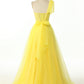 Elegant One Shoulder Sweetheart Long Pleated Tulle Boned High Split Elegant Prom Dress Sexy Evening Dresses