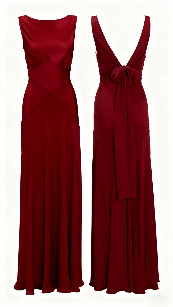 Elegant Sleeveless V Back Long Formal Prom Dress Simple Evening Party Gown Handmade Bridesmaids Dress