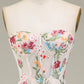 A-Line/Princess Sweetheart Strapless Floor-Length Floral Evening Dress With Embroidery Beautiful
