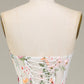 A-Line/Princess Sweetheart Strapless Floor-Length Floral Evening Dress With Embroidery Beautiful