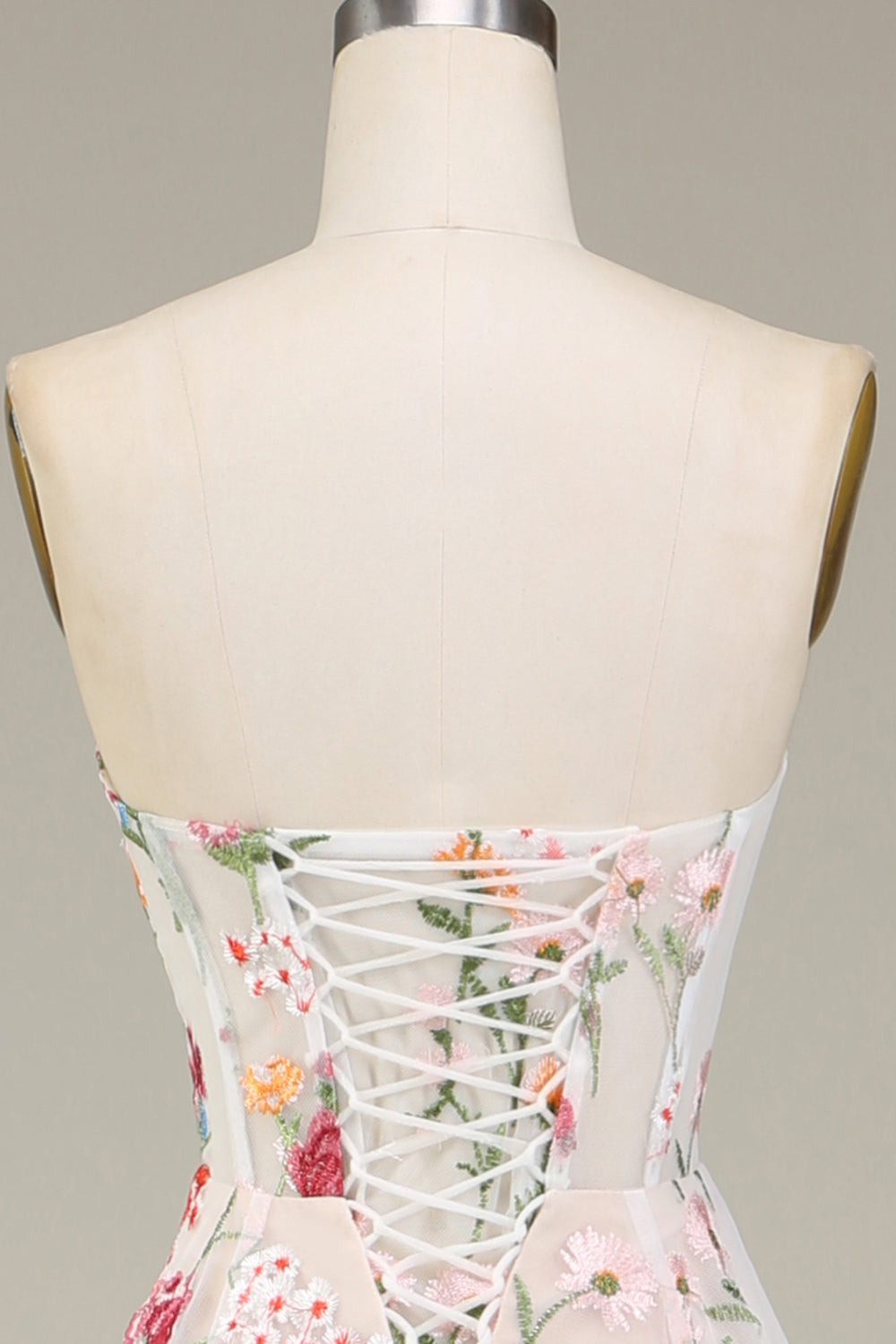 A-Line/Princess Sweetheart Strapless Floor-Length Floral Evening Dress With Embroidery Beautiful