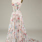A-Line/Princess Sweetheart Strapless Floor-Length Floral Evening Dress With Embroidery Beautiful