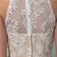 Wedding Dresses Jewel Neck Floor Length Chiffon Lace Regular Straps See-Through with Sash Ribbon
