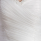 A-Line Wedding Dresses Sweetheart Neckline Court Train Organza Satin Strapless with Ruched Cascading