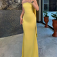 Fashion Sheath Strapless Sleeveless Long Formal Prom Dress Elegant Evening Gown Simple Wedding Guest Party Dress