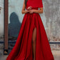 A-Line/Princess One-Shoulder Floor-Length Prom Dresses Sexy