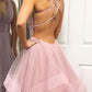 A-Line/Princess V-Neck Floor-Length Prom Dresses Sexy Evening Dresses