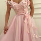 Flowers Beaded V Neck Off the Shoulder Prom Dresses Long Tulle Evening Gowns Beautiful