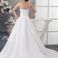A-Line Wedding Dresses Strapless Chapel Train Satin Strapless with Ruched Beading