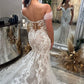 Mermaid Off the Shoulder Lace Wedding Dresses with Train Floor Length Beautiful