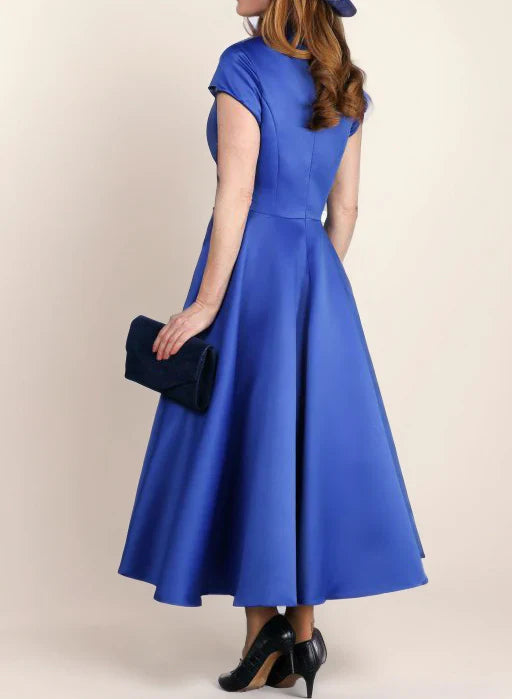 A-Line V Neck Short Sleeves Length Mother Of The Bride Dresses With Flower Elegant