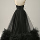 A Line Sweetheart Black Corset Prom Dress with Ruffled Off Shoulder Sexy Evening Dress
