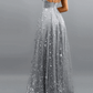 Glittery Sequin A-Line V Neck Spaghetti Straps Floor Length Prom Dresses With Split Sleeveless Evening Dress Sexy