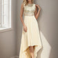 Sexy High-Low Maxi Chiffon Evening Dresses with Sequin Sexy Sparkly
